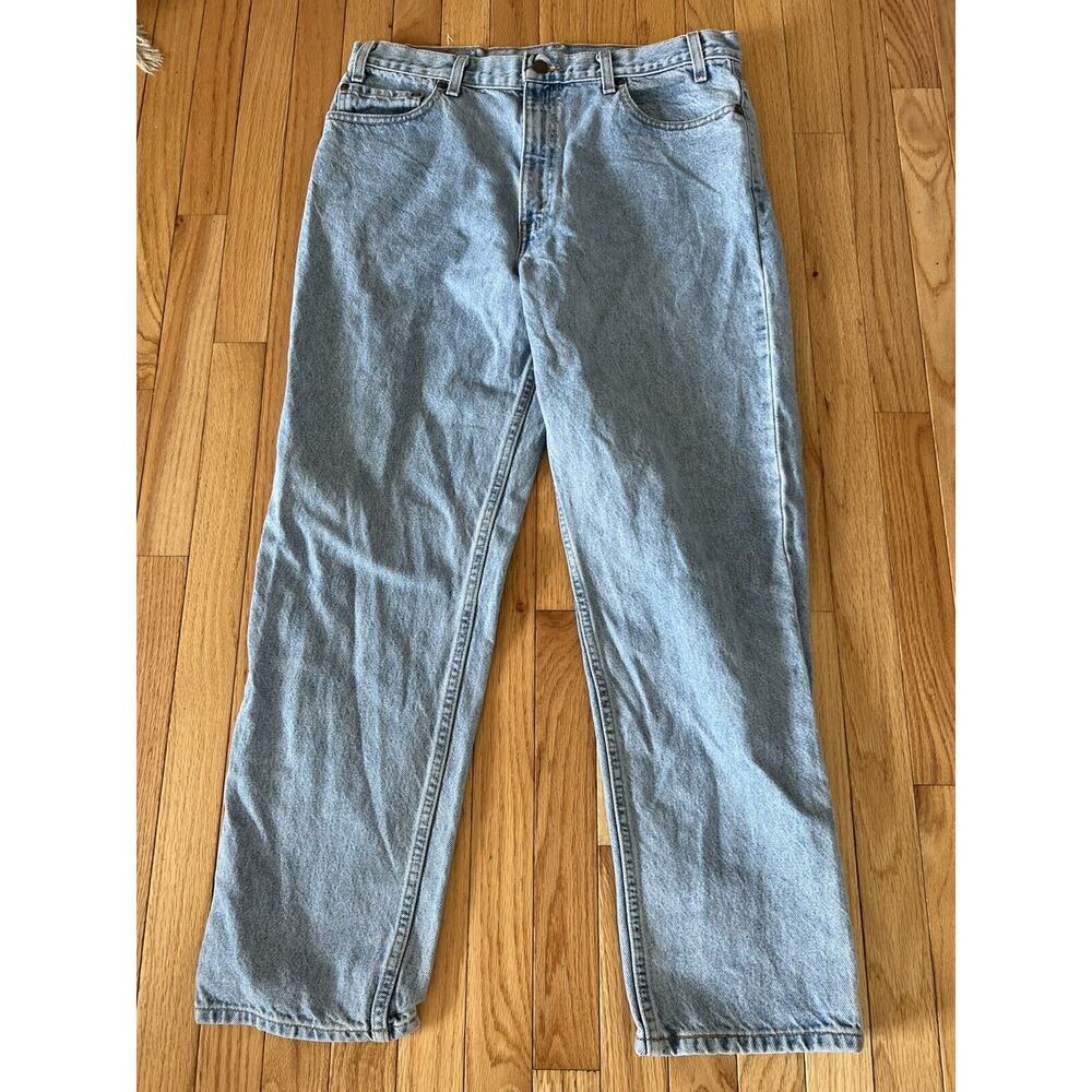 Vintage Levi's 540 Relaxed Fit 35x29 Faded Distressed Denim Jeans Light Wash‎